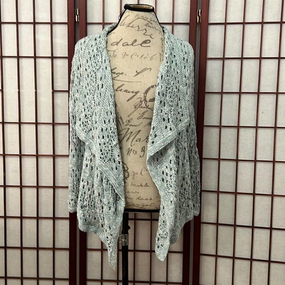 ST JOHN CROTCHET FLY AWAY BEAUTIFUL CARDIGAN SWEATER SIZE S